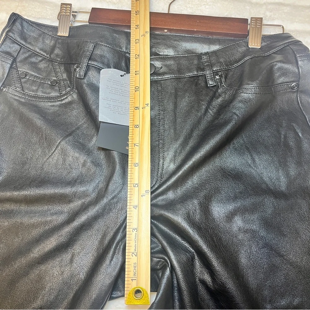 Bagatelle Black Faux Leather High Waist Clean Girl Edgy Straight Leg Jeans SZ XL